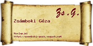 Zsámboki Géza névjegykártya